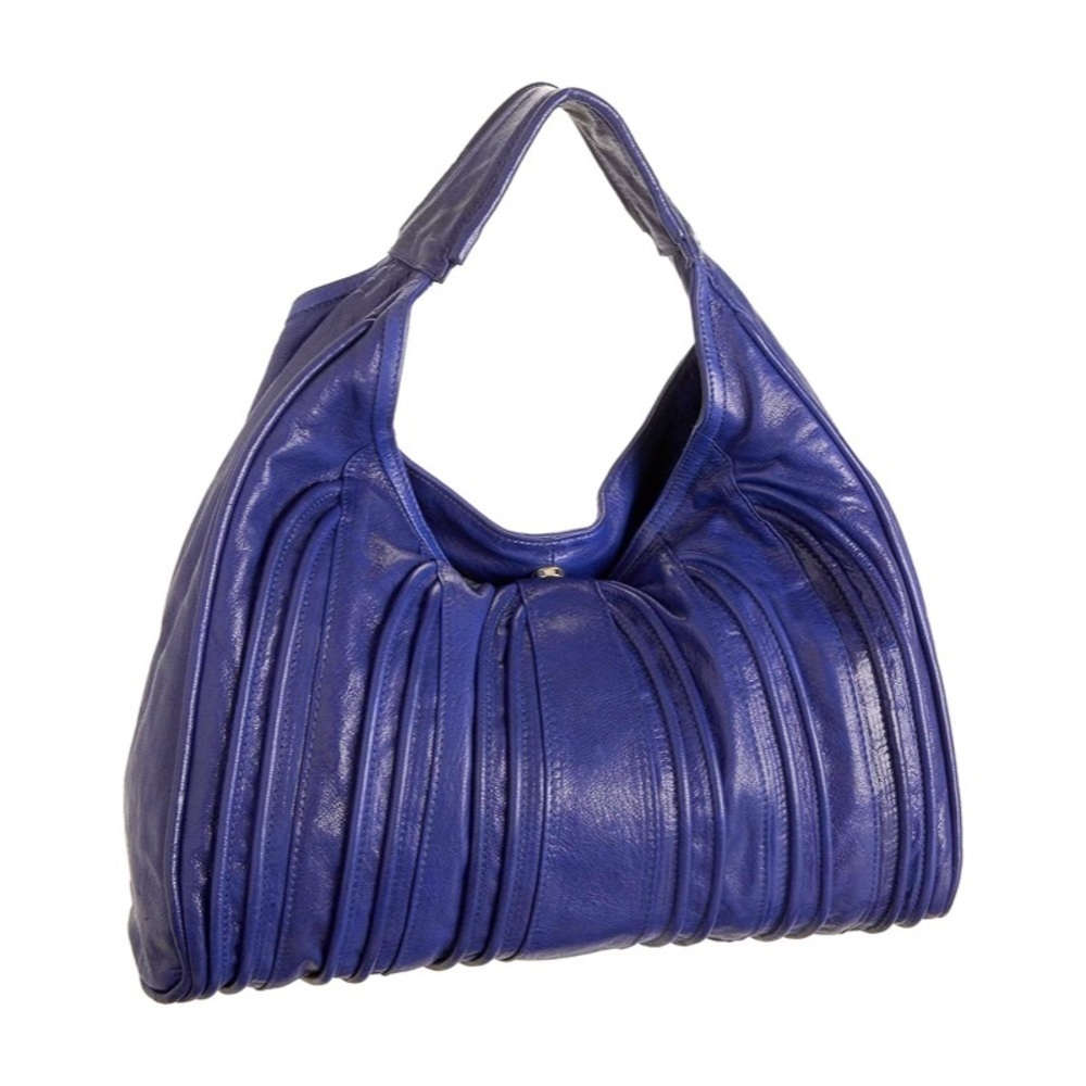 Treesje Electric Blue Rebel Leather Piping Purse